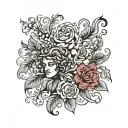 greek god flowers fashion runway tattoo design idea