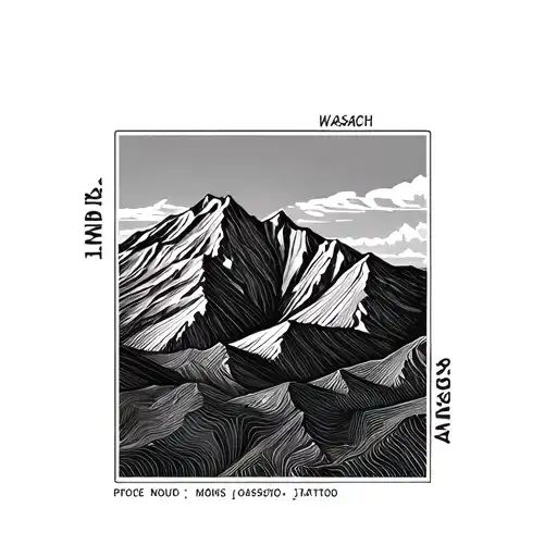 topography line map of wasatch mountains  tattoo design idea