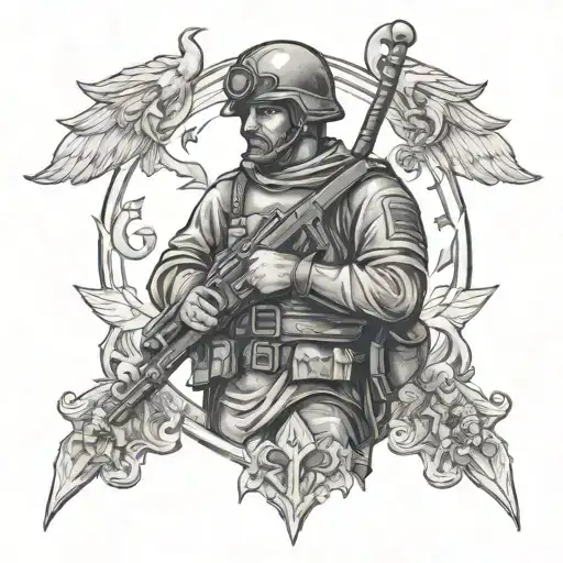 soldier of god tattoo design idea