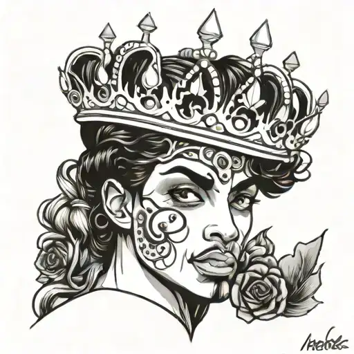 prince with a crown for the dot in i tattoo design idea