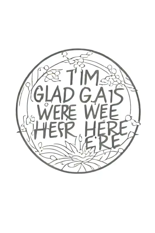 I'm glad we're here tattoo design idea