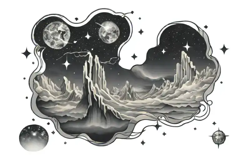 Aurora borealis constellation tattoo design idea