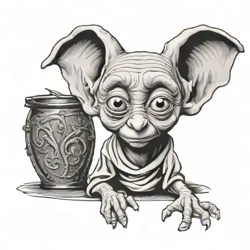 Dobby Harry Potter cartoon simple tattoo design idea