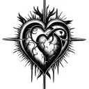 saggitarius zodiac sign +heart beat +gemini sign intertwined tattoo design idea