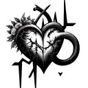 saggitarius zodiac sign +heart beat +gemini sign intertwined tattoo design idea