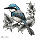 blue wren bird tattoo design idea