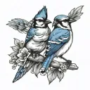 two blue jays tattoo design idea