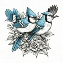 two blue jays tattoo design idea