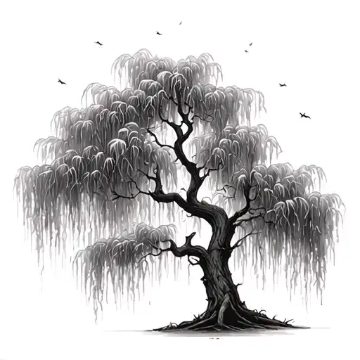 Weeping Willow Tree tattoo design idea