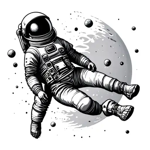 the world is yours space astronaut floating in space tattoo design idea