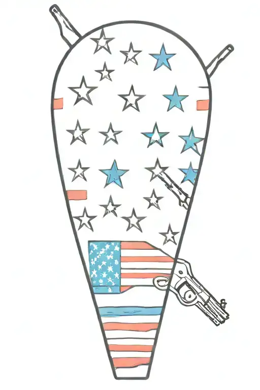 guns american flag tattoo design idea