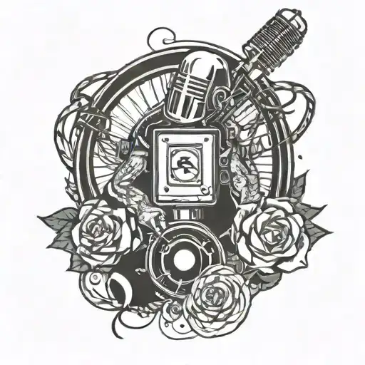 sports broadcaster and nine inch nails  tattoo design idea