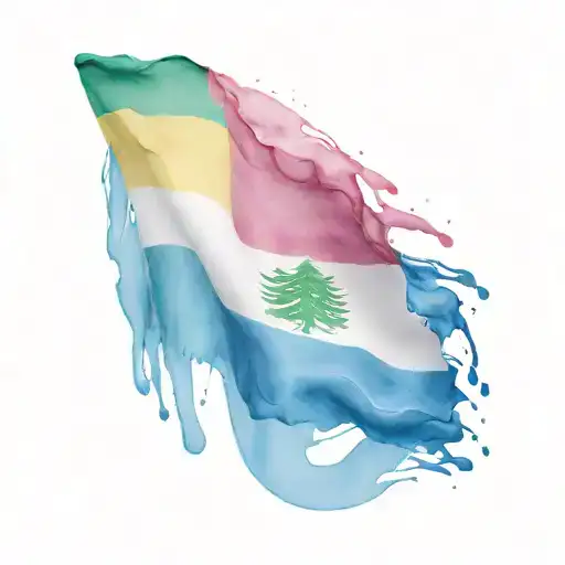 flag Lebanon, curacao and Colombia marked showcasing their love tattoo design idea