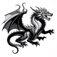 dragon flying tattoo design idea