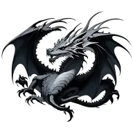 dragon flying tattoo design idea
