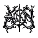 "ACKN" initials intertwined tattoo design idea