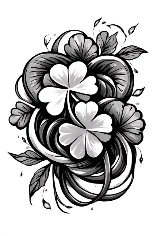 shamrock intertwined tattoo design idea