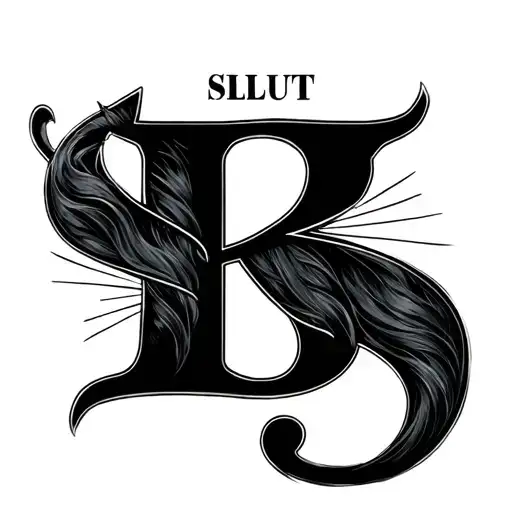 The word "Kitty" and "slut" combined together. Incorporate the "s" into the "K" and so on. tattoo design idea