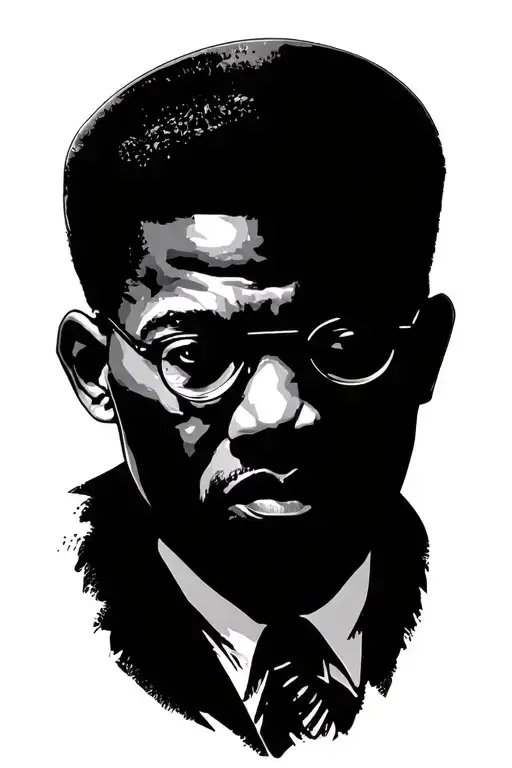 Malcolm X with quote tattoo design idea