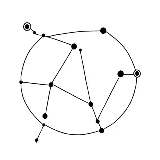 Ubi Tu Ibi Ego shaped constellation tattoo design idea