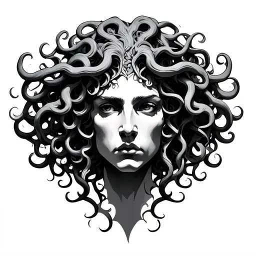 neotradional medusa head tattoo design idea