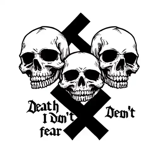 nazi, skulls with a BIG swastika, with written "death I don't fear" tattoo design idea