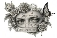 Text "Depressing and Hopeless" tattoo design idea