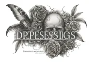 Text "Depressing and Hopeless" tattoo design idea