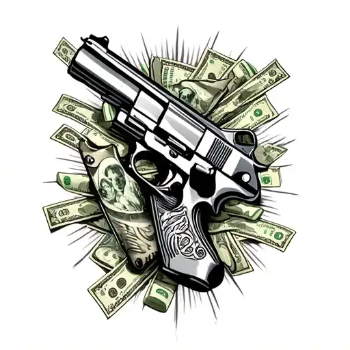 Guns Money Drugs tattoo design idea