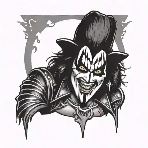 kiss gene Simmons tongue blood tattoo design idea