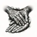 creation of adam hands tattoo design idea