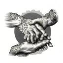 creation of adam hands tattoo design idea