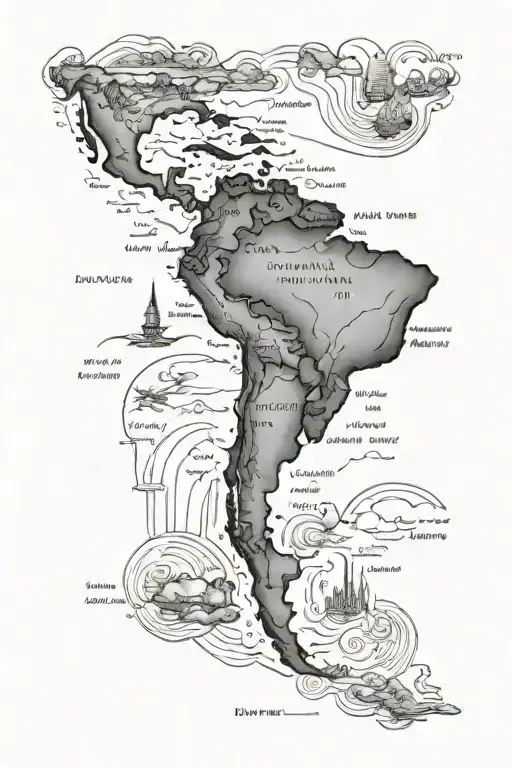 map of south america tattoo design idea
