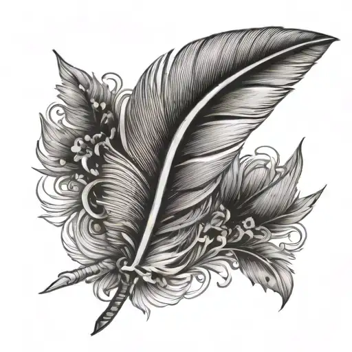 turkey feather tattoo design idea