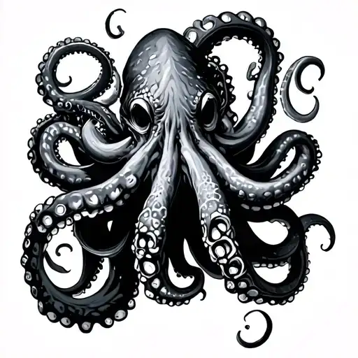 tentacles on hand, wrap around hand, no octopus, terrifying tattoo tattoo design idea
