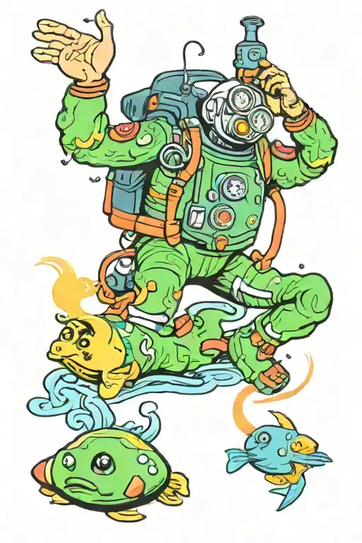 Mac Miller Diver Come Back To Earth  Old School Colorful At tattoo design idea