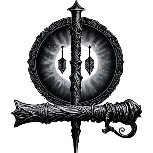 harry potter wand always tattoo design idea