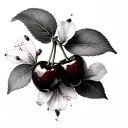 blossom cherry with barcelona circuit  tattoo design idea