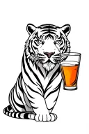 tiger is searching for alcohol drink tattoo design idea