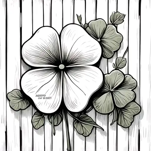 white fence, four leaf clover, penny  tattoo design idea