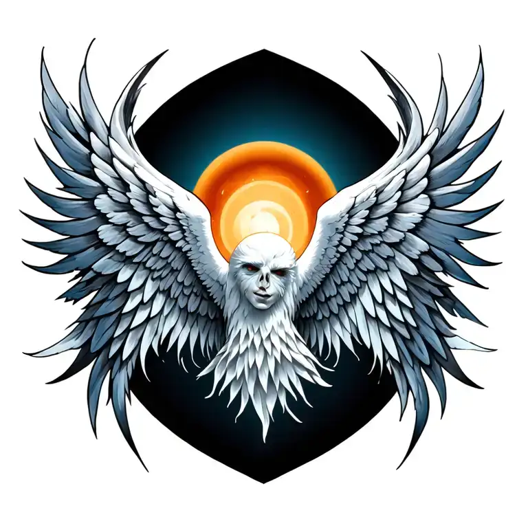 tribal wings spread wide tattoo design idea