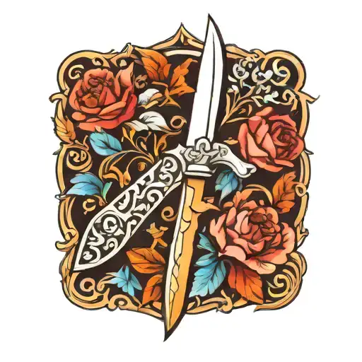 knife8 tattoo design idea