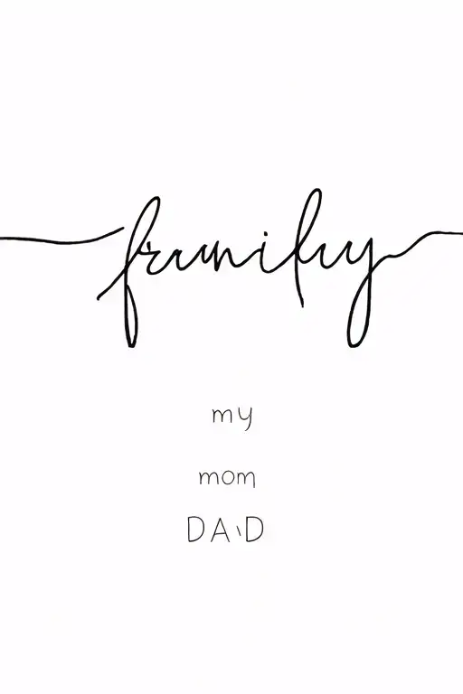 Family be closer and a tattoo on my right forearm on it should be the name of my grandpa, mom, dad tattoo design idea