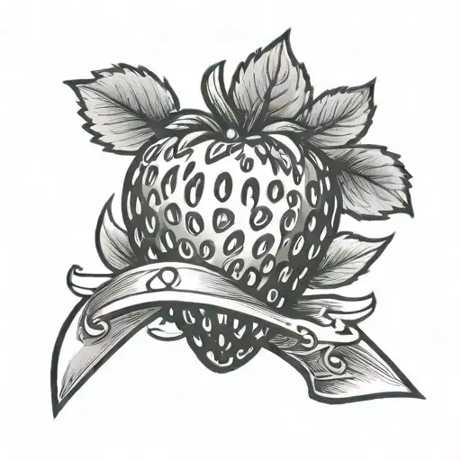 razor blade to strawberry tattoo design idea