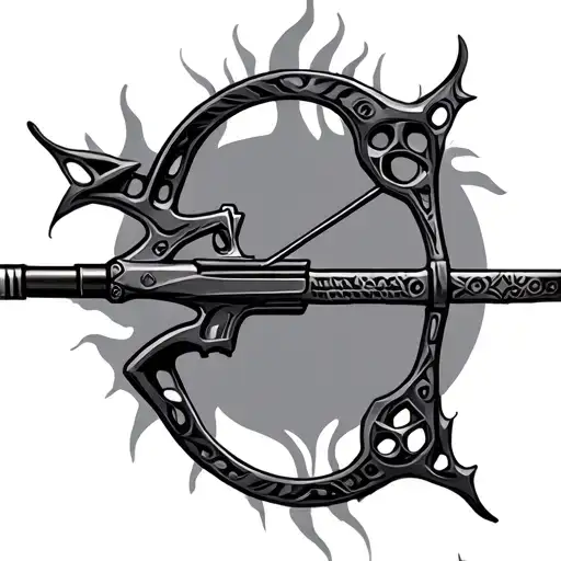 Compound Bow tattoo design idea