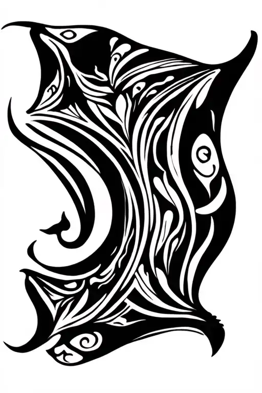 manta ray swimming gracefully tattoo design idea