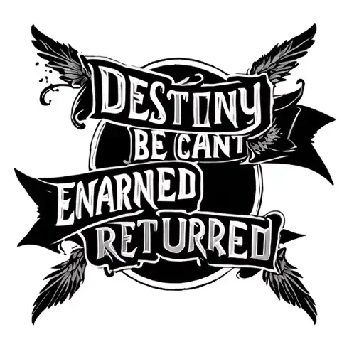 Destiny cant be earned ir returned words tattoo design idea