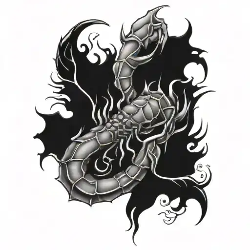 scorpio mix aquarius tattoo design idea