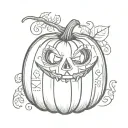 pumpkin halloween cute tattoo design idea