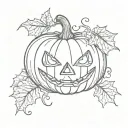 pumpkin halloween cute tattoo design idea
